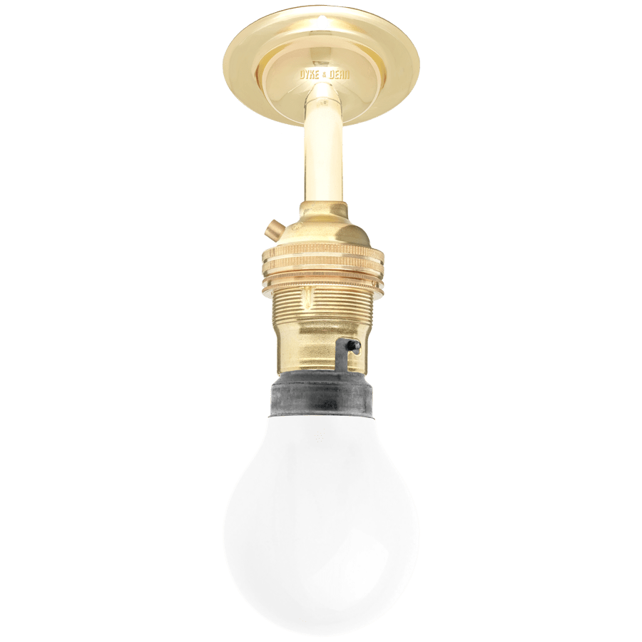 BRASS FIXED EXTENDED BAYONET WALL BULB HOLDER - DYKE & DEAN