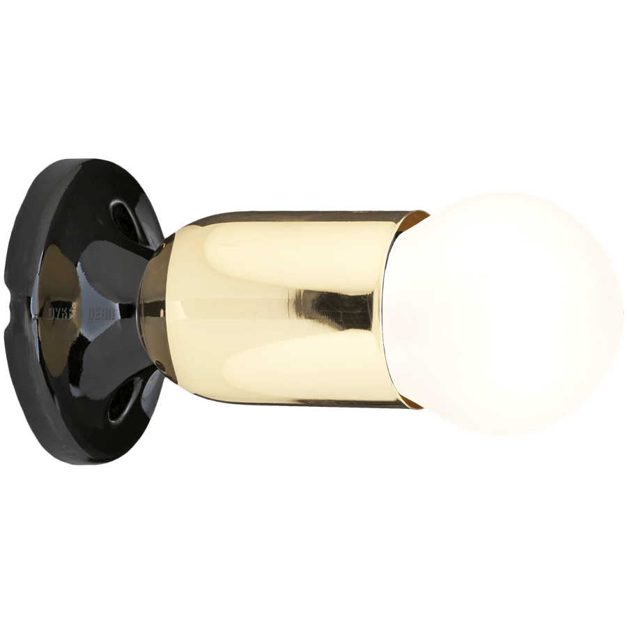 BRASS FIXED STUBBY CERAMIC LAMP - DYKE & DEAN