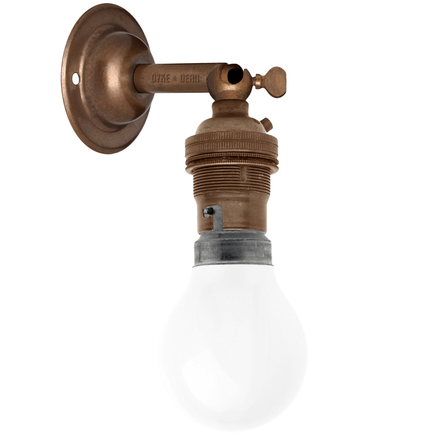 BRONZE EFFECT BAYONET WALL ARM LIGHT - DYKE & DEAN