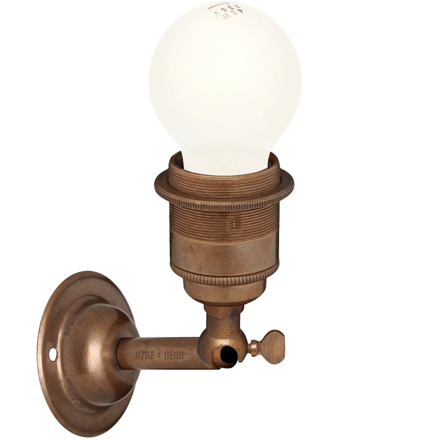 BRONZE EFFECT E27 WALL ARM LIGHT - DYKE & DEAN