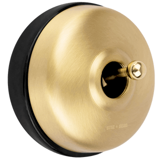 BRUSHED BRASS 2 WAY TOGGLE WALL SWITCH BLACK - DYKE & DEAN