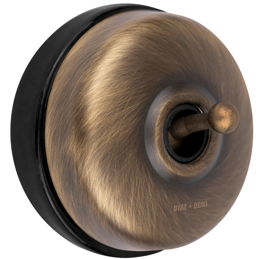 BRUSHED BRONZE 2 WAY TOGGLE WALL SWITCH BLACK - DYKE & DEAN