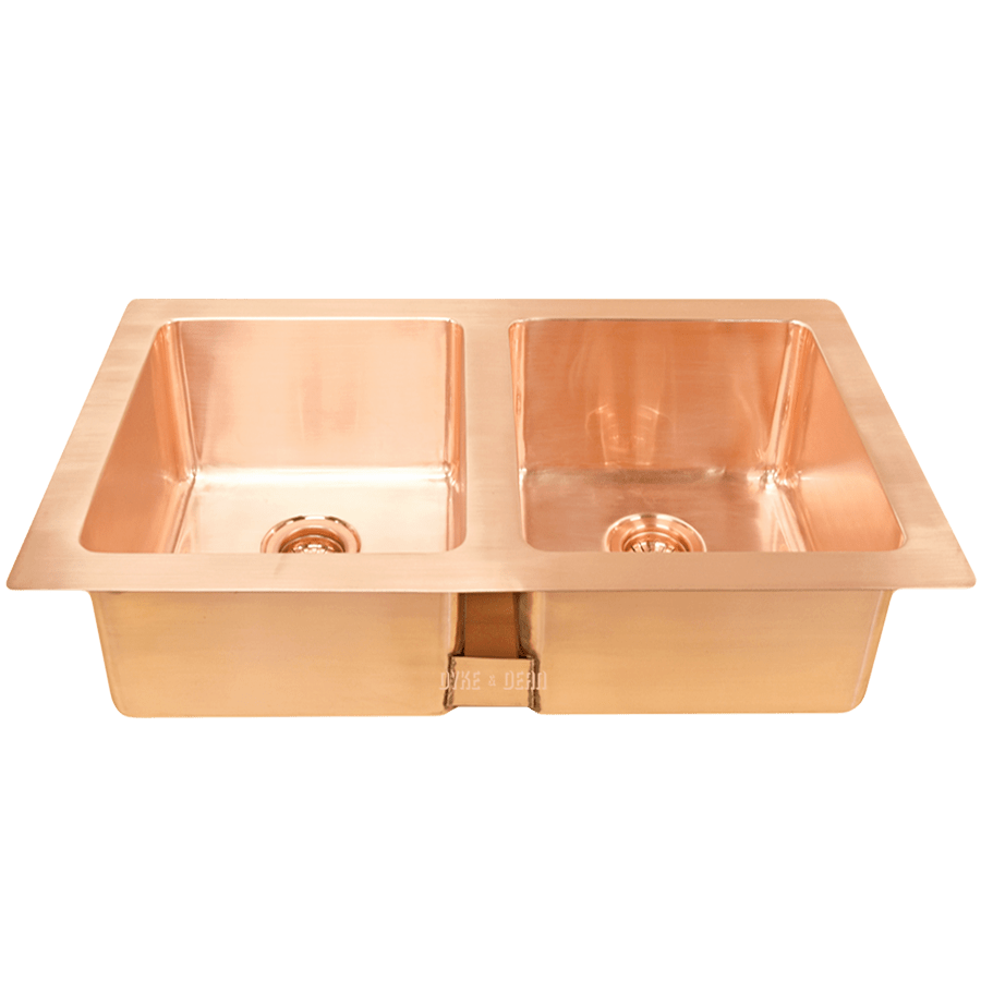 BRUSHED COPPER DOUBLE RECESSED SINK - DYKE & DEAN