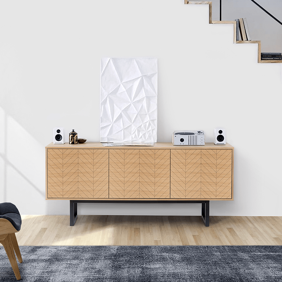 CAMDEN HERRINGBONE SIDEBOARD OAK - DYKE & DEAN