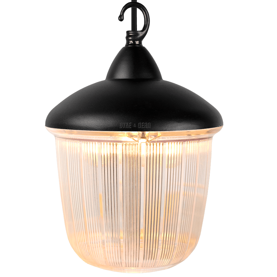 CAST LANTERN BLACK RIBBED CASE PENDANT - DYKE & DEAN