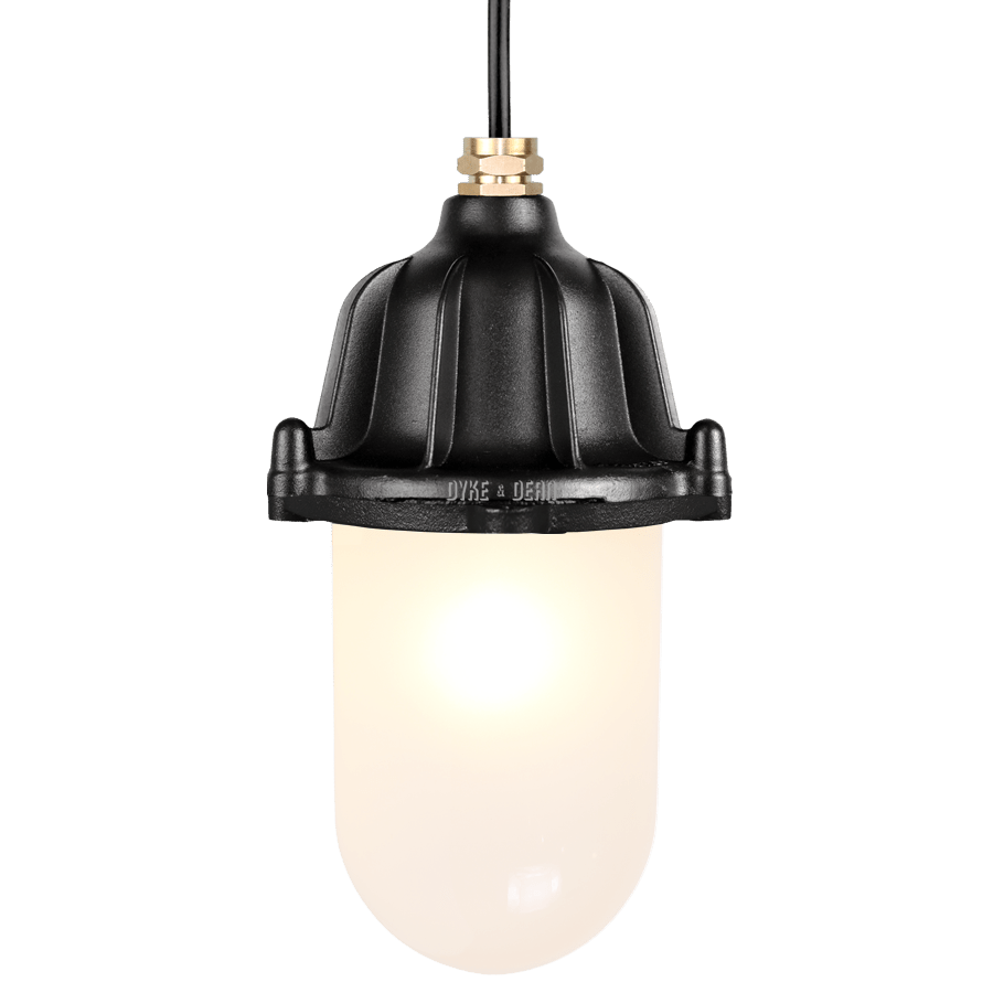 CAST LANTERN FROSTED PENDANT BLACK - DYKE & DEAN