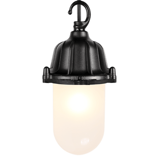 CAST LANTERN FROSTED PENDANT BLACK - DYKE & DEAN