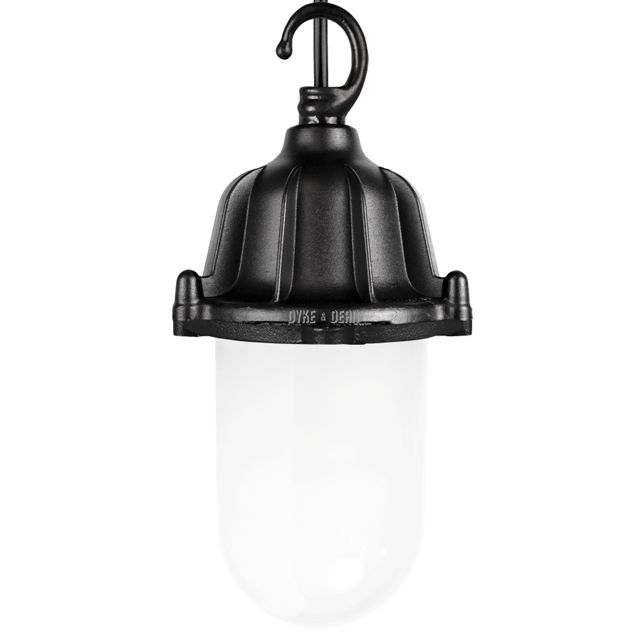 CAST LANTERN FROSTED PENDANT BLACK - DYKE & DEAN