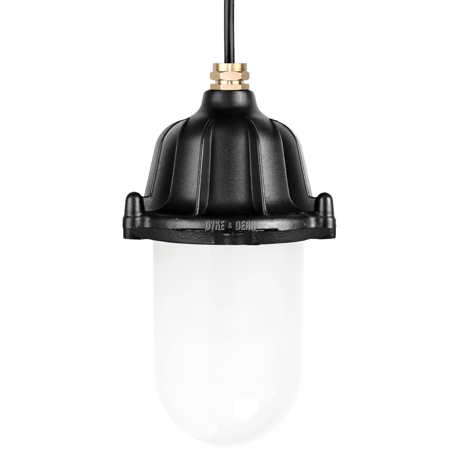 CAST LANTERN FROSTED PENDANT BLACK - DYKE & DEAN