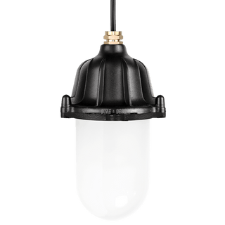 CAST LANTERN FROSTED PENDANT BLACK - DYKE & DEAN