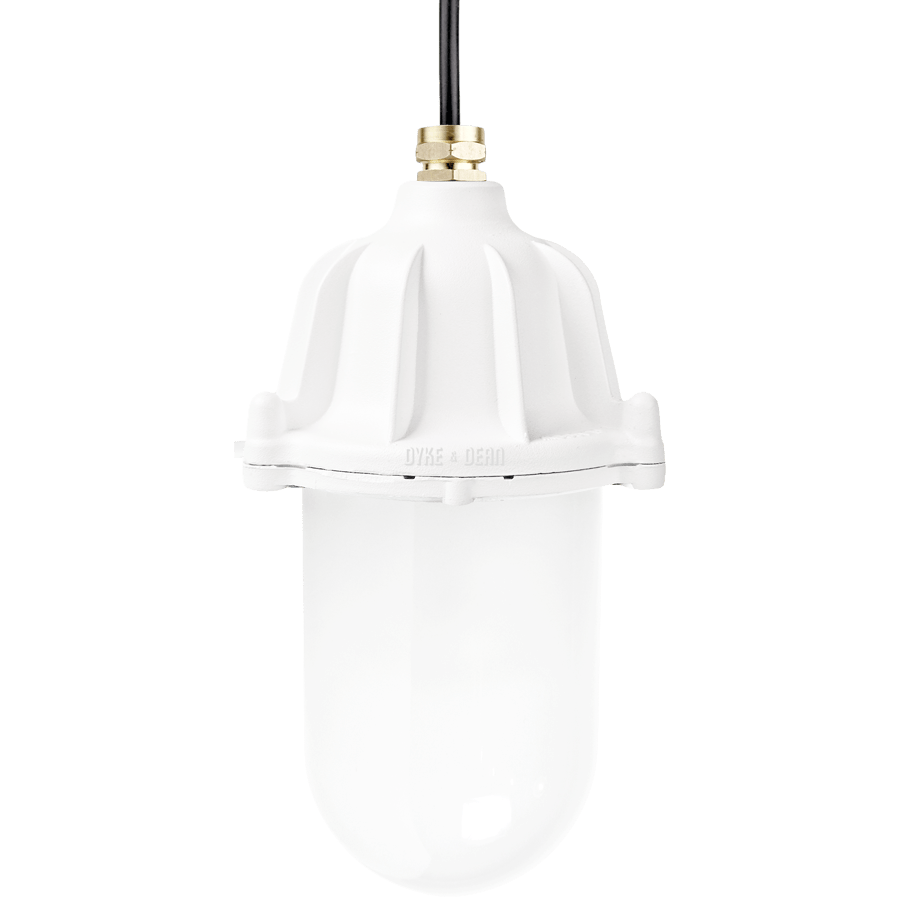 CAST LANTERN FROSTED PENDANT WHITE - DYKE & DEAN