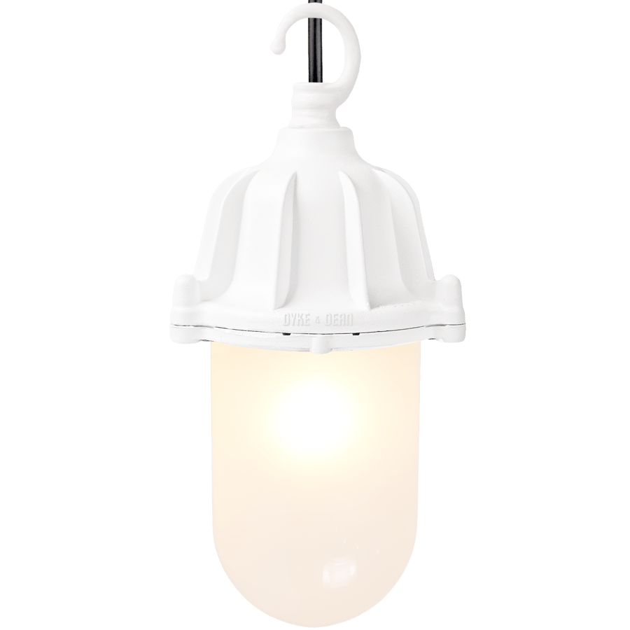 CAST LANTERN FROSTED PENDANT WHITE - DYKE & DEAN