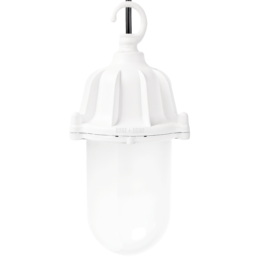 CAST LANTERN FROSTED PENDANT WHITE - DYKE & DEAN