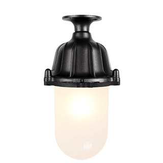 CAST LANTERN PENDANT FIXED FROSTED BLACK - DYKE & DEAN