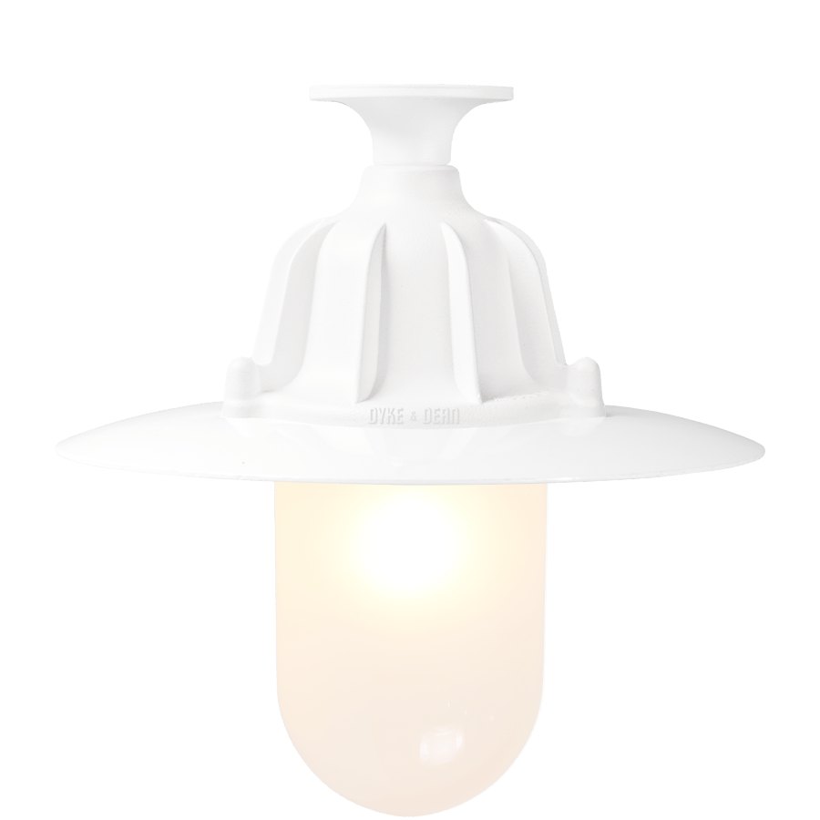 CAST LANTERN PENDANT WHITE FROSTED FIXED - DYKE & DEAN