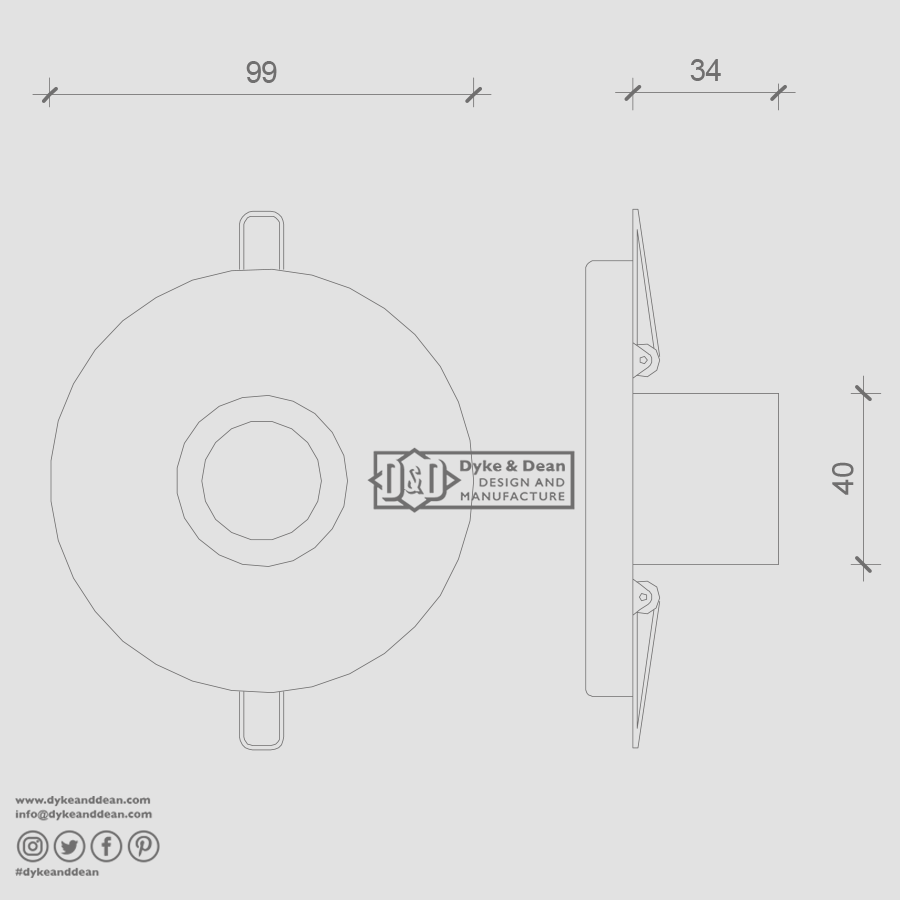 CERAMIC CEILING E27 RECESSED LIGHT - DYKE & DEAN