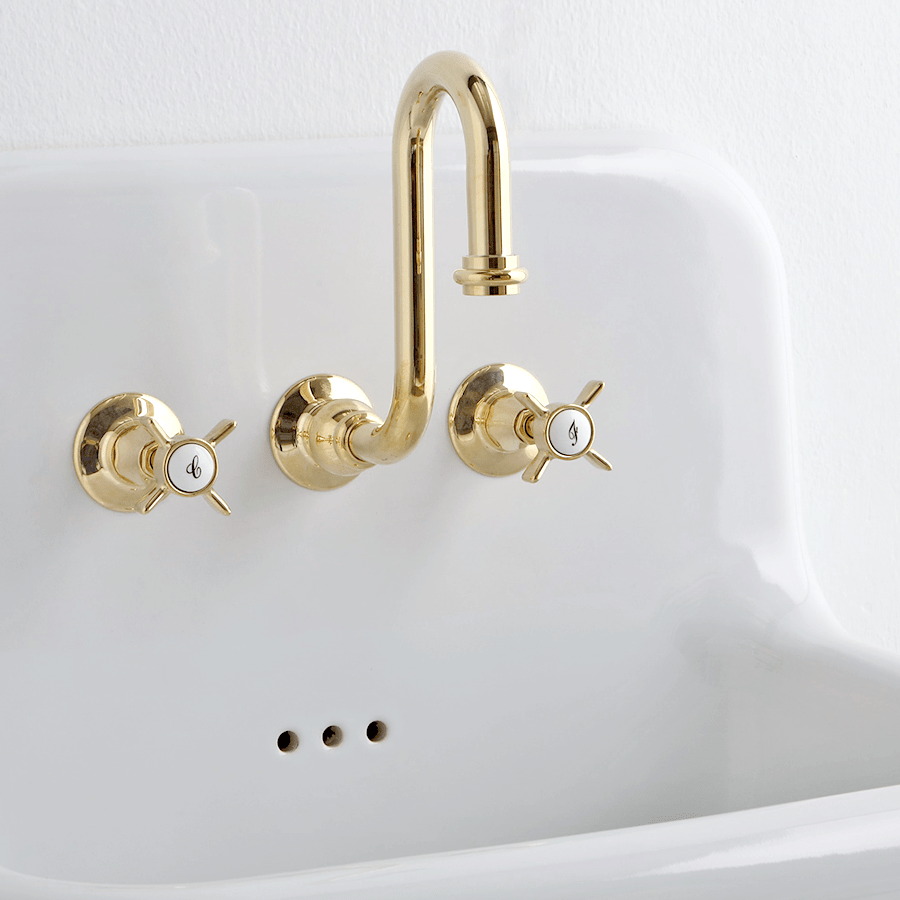 CERAMIC MOUNTED DOUBLE SINK WHITE - DYKE & DEAN