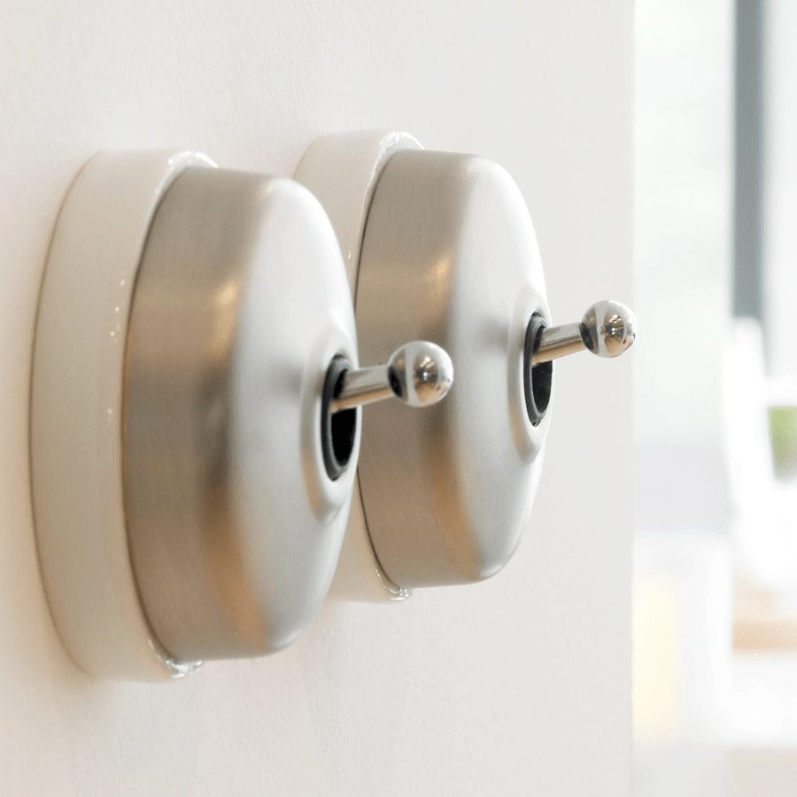 CHROME 2 WAY TOGGLE WALL SWITCH - DYKE & DEAN