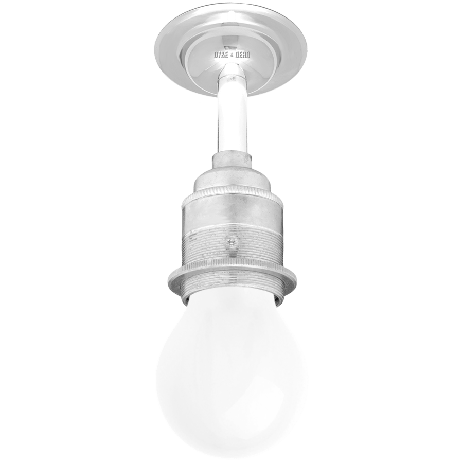 CHROME FIXED EXTENDED E27 WALL BULB HOLDER DYKE DEAN