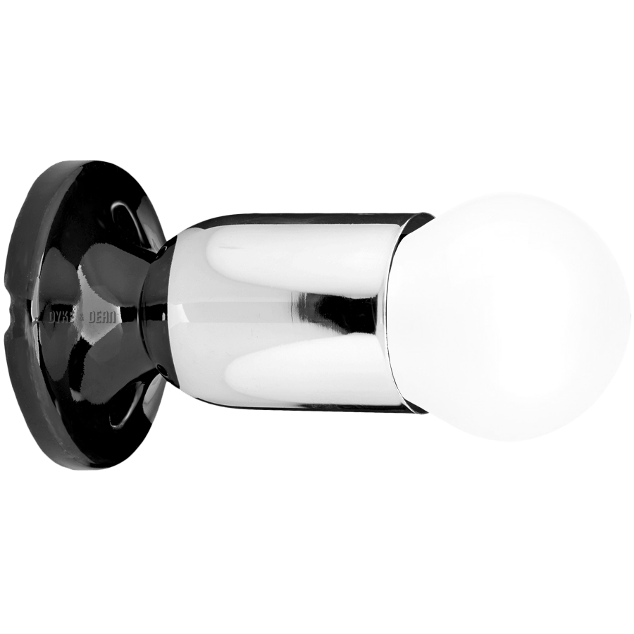 CHROME FIXED STUBBY CERAMIC LAMP - DYKE & DEAN