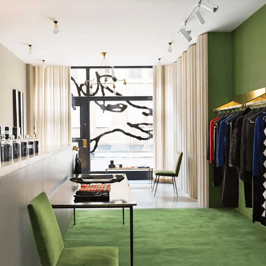 CHROME FIXED STUBBY CERAMIC LAMP - DYKE & DEAN