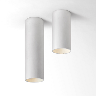 CONCRETE CYLINDER CEILING LIGHT LIGHT GREY - DYKE & DEAN