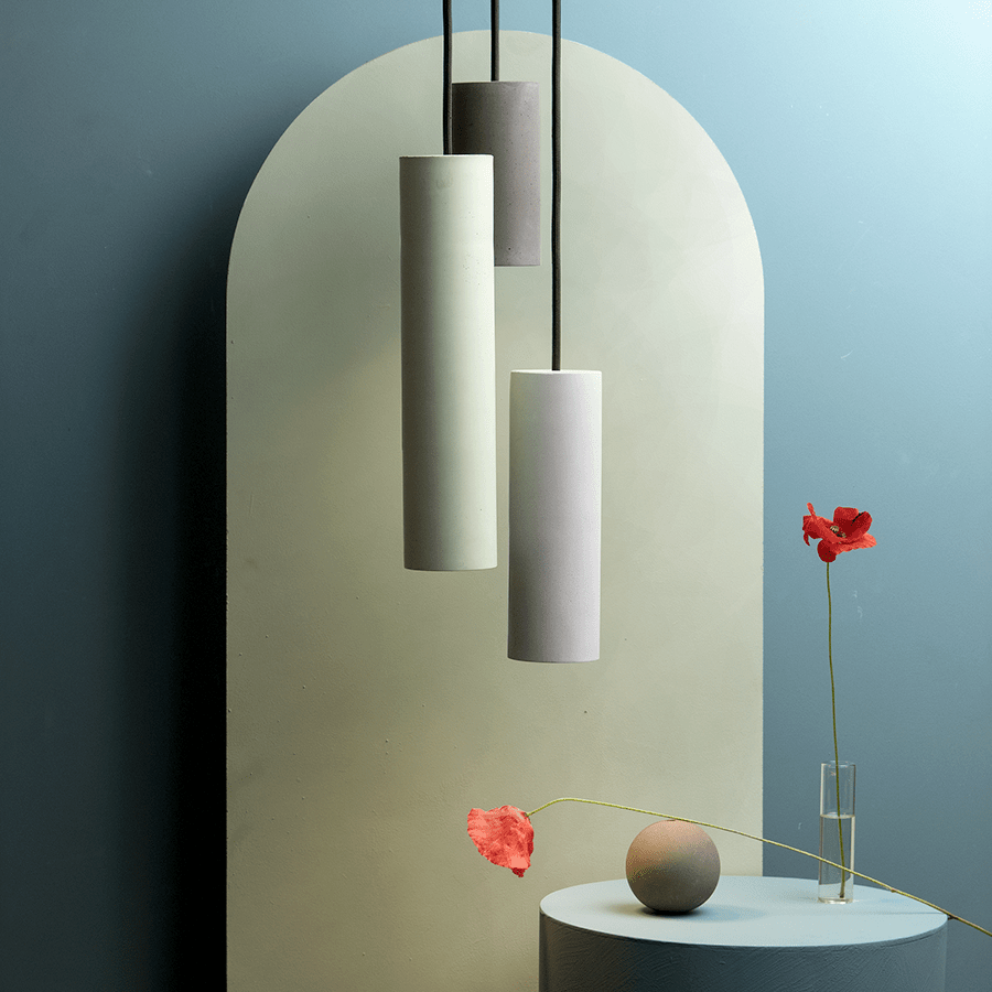 CONCRETE CYLINDER PENDANTS MEDIUM - DYKE & DEAN