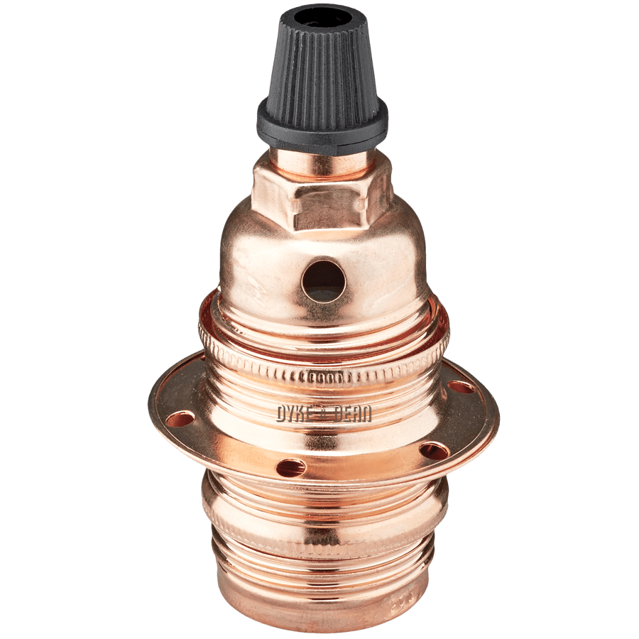 COPPER E14 SMALL SCREW BULB HOLDER - DYKE & DEAN