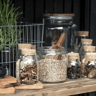 CORK GLASS STORAGE JAR 270ML - DYKE & DEAN