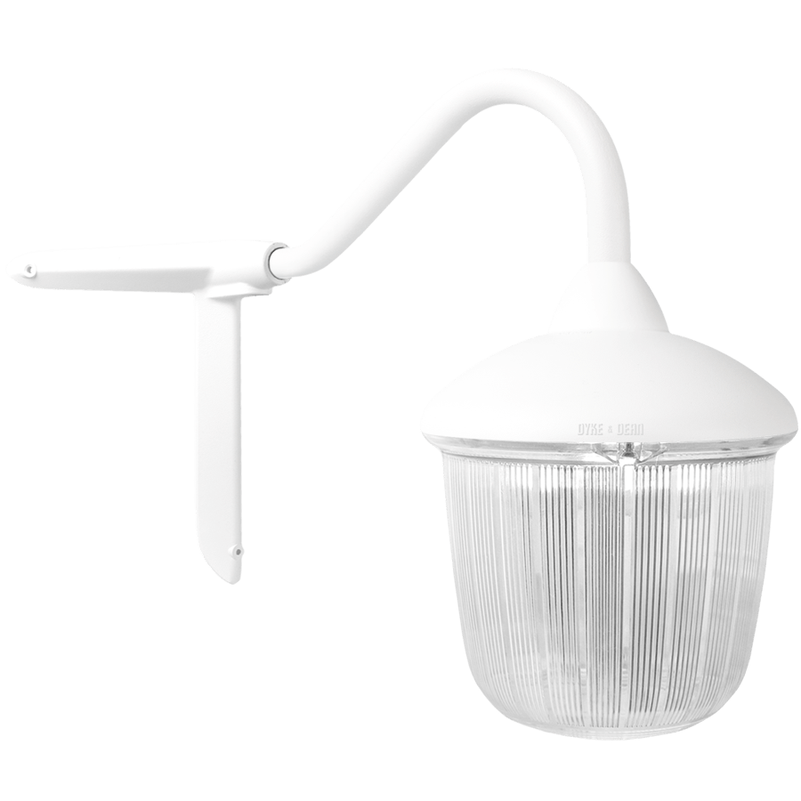 CORNER SWAN NECK LANTERN WHITE RIBBED CASE - DYKE & DEAN