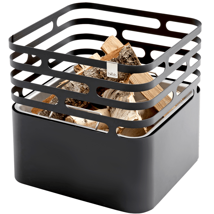 CUBE FIRE BASKET & GRILL BLACK CUBE GRILL - DYKE & DEAN