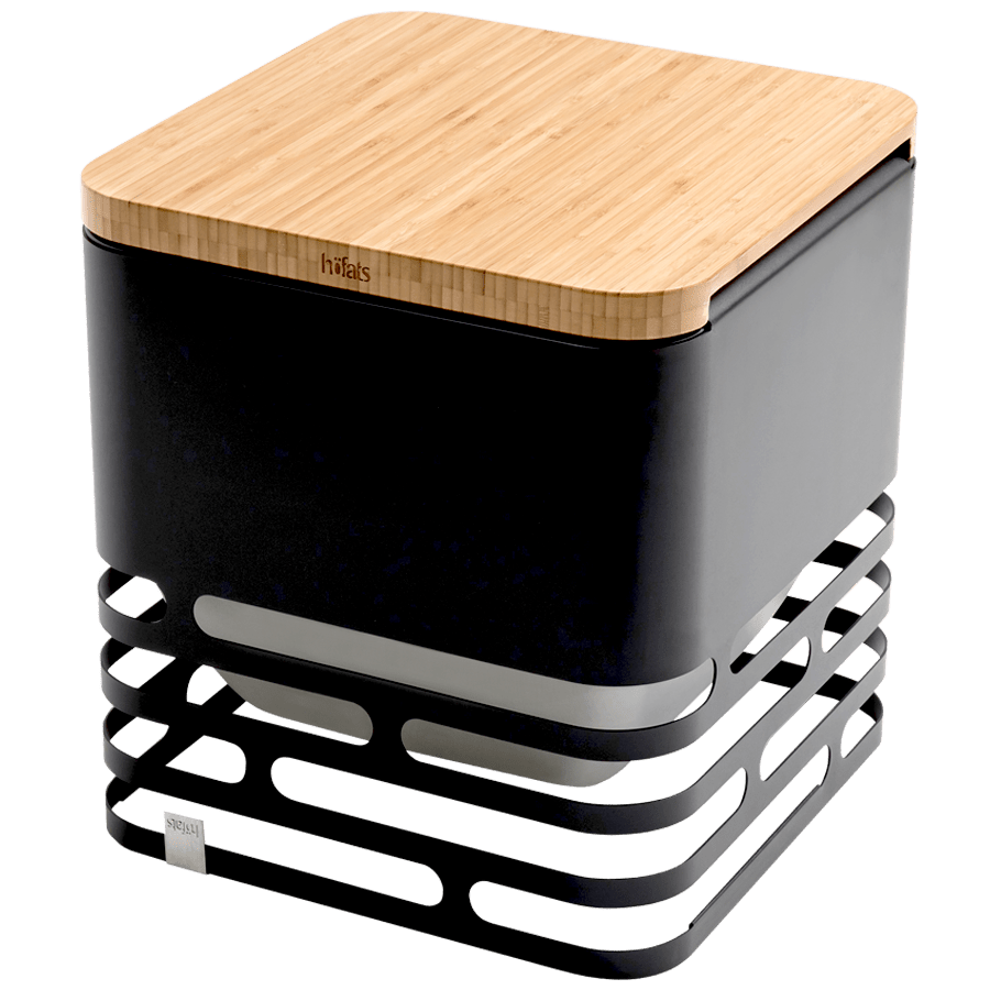 CUBE FIRE BASKET & GRILL BLACK CUBE GRILL - DYKE & DEAN