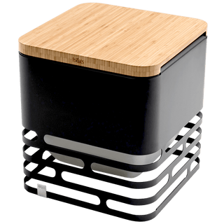 CUBE FIRE BASKET & GRILL BLACK CUBE GRILL - DYKE & DEAN