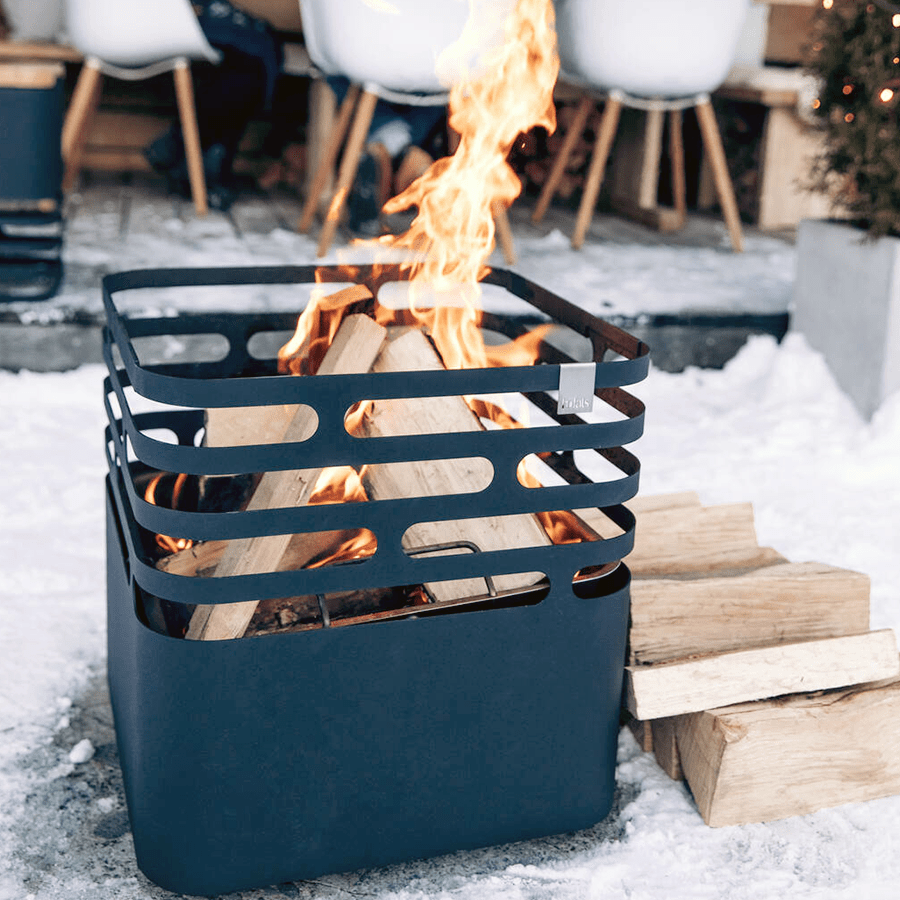 CUBE FIRE BASKET & GRILL BLACK CUBE GRILL - DYKE & DEAN