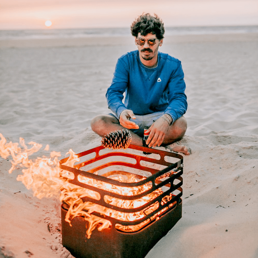 CUBE FIRE BASKET & GRILL RUSTY CUBE GRILL - DYKE & DEAN