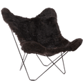 CUERO BUTTERFLY CHAIR BLACK SHEEPSKIN - DYKE & DEAN