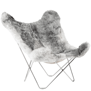 CUERO BUTTERFLY CHAIR GREY SHEEPSKIN - DYKE & DEAN