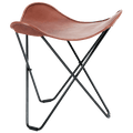 CUERO FLYING GOOSE STOOL CHOCOLATE LEATHER - DYKE & DEAN
