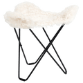 CUERO FLYING GOOSE STOOL WHITE SHEEPSKIN - DYKE & DEAN