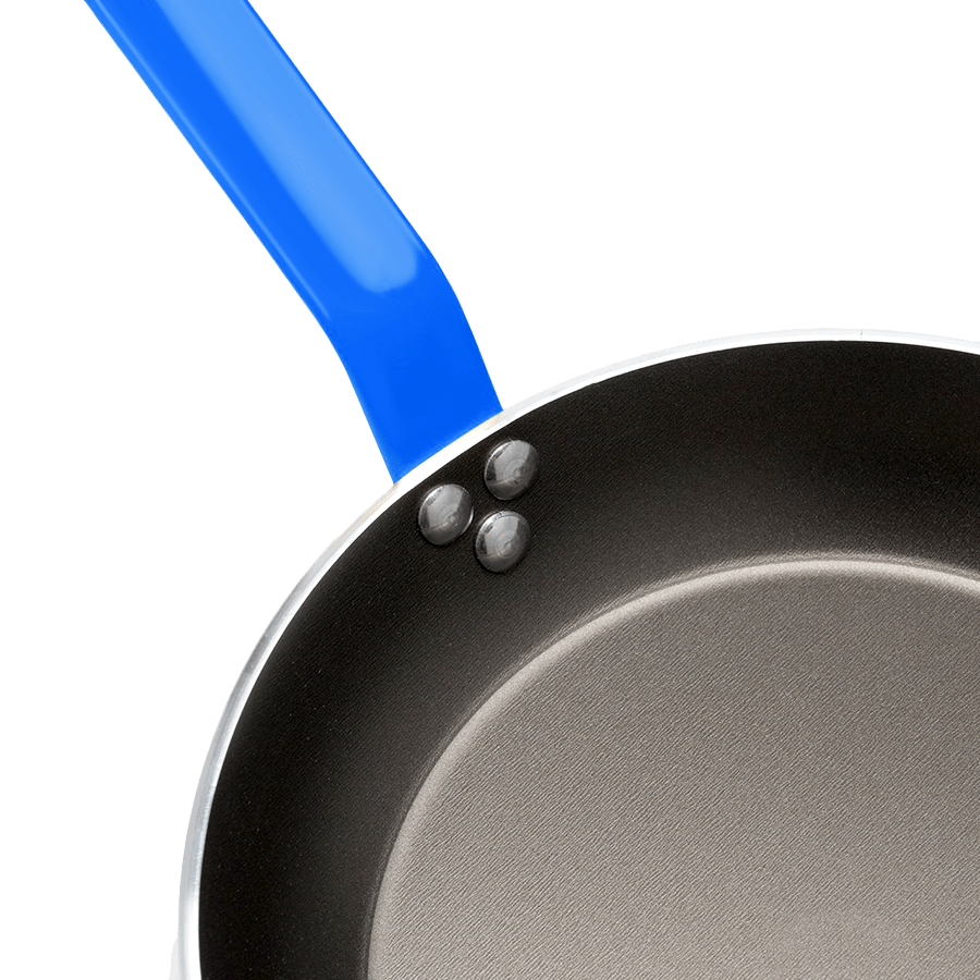 DE BUYER CHOC FRYING PANS BLUE HANDLES - DYKE & DEAN