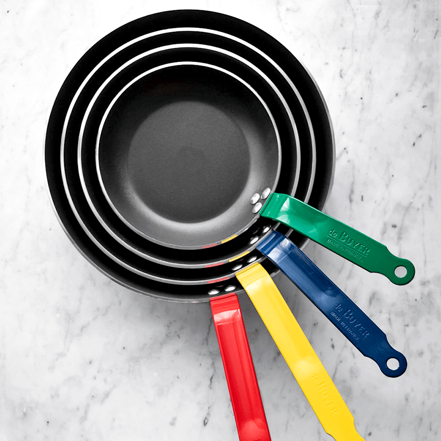 DE BUYER CHOC FRYING PANS GREEN HANDLES - DYKE & DEAN