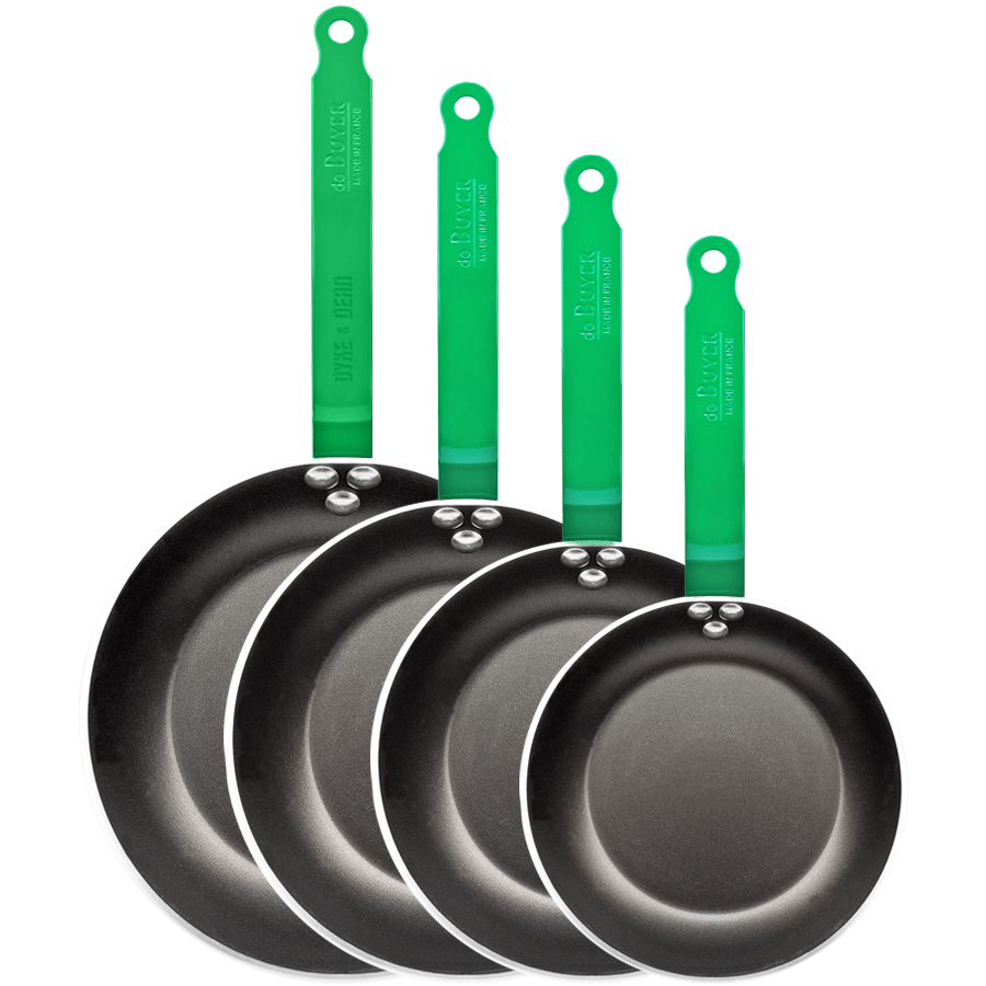 DE BUYER CHOC FRYING PANS GREEN HANDLES - DYKE & DEAN