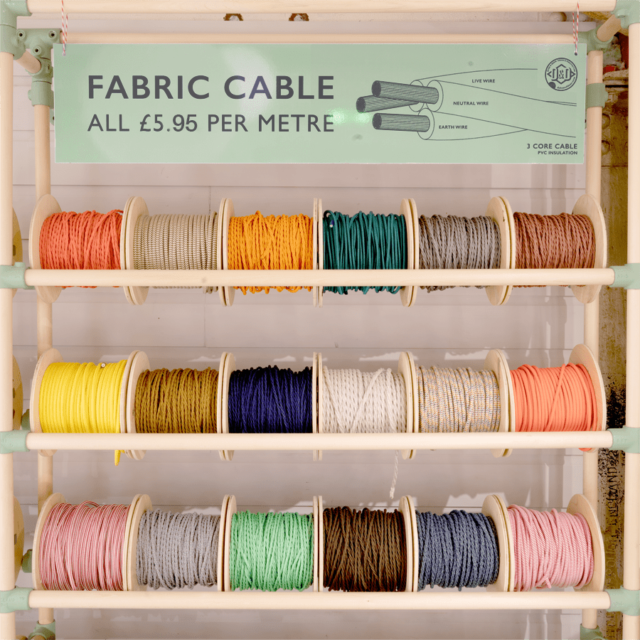 DENIM BLUE TWISTED FABRIC CABLE - DYKE & DEAN