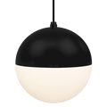 DOME CAPPED OPAL GLOBE PENDANT BLACK 200MM - DYKE & DEAN