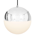 DOME CAPPED OPAL GLOBE PENDANT CHROME 300MM - DYKE & DEAN