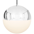 DOME CAPPED OPAL GLOBE PENDANT CHROME 400MM - DYKE & DEAN