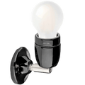 DYKE & DEAN BLACK CERAMIC LAMP CHROME ELBOW - DYKE & DEAN
