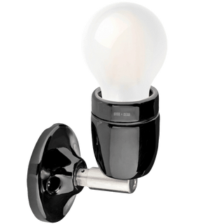 DYKE & DEAN BLACK CERAMIC LAMP CHROME ELBOW - DYKE & DEAN