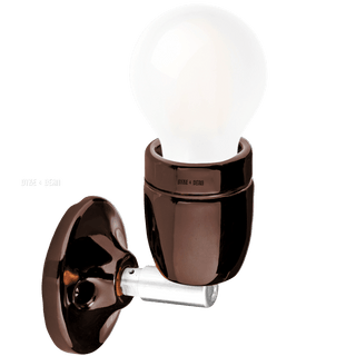 DYKE & DEAN BROWN CERAMIC LAMP CHROME ELBOW - DYKE & DEAN