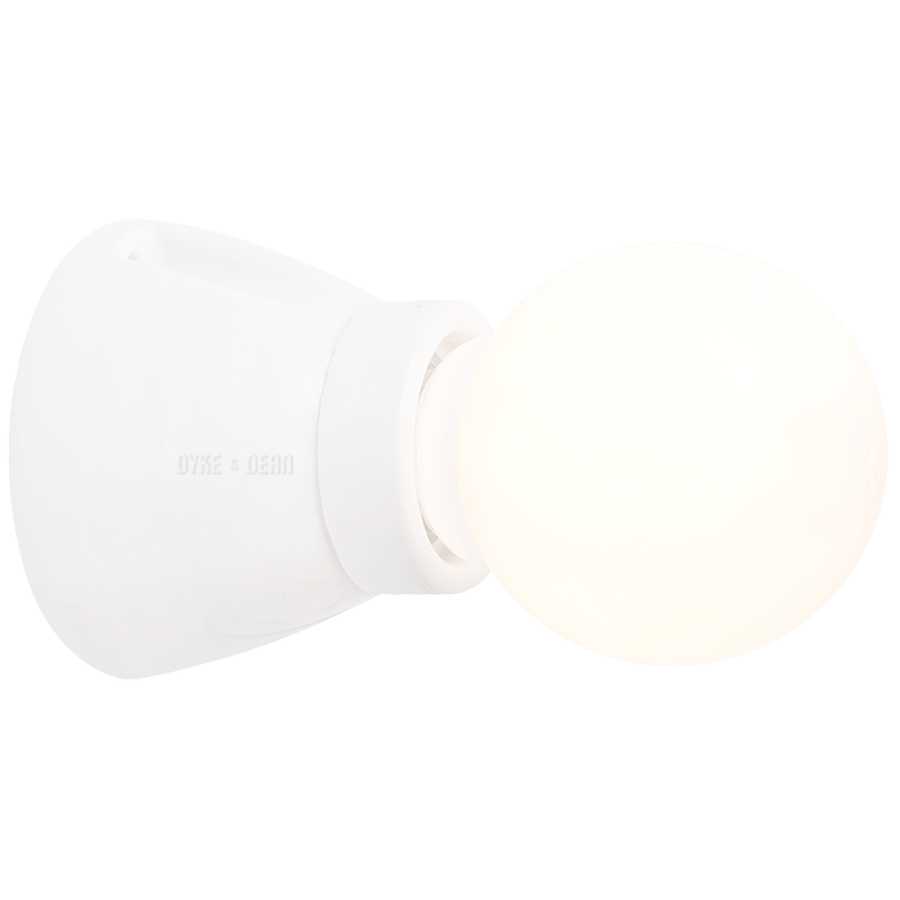 DYKE & DEAN FIXED SOCKET WHITE CERAMIC LAMP - DYKE & DEAN